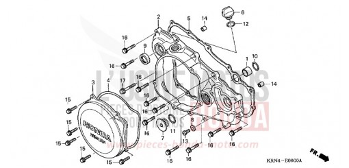 R. CRANKCASE COVER CRF250R5 de 2005